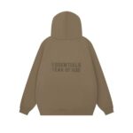 essentials fear of god full zip up hoodie brown